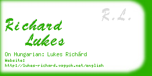 richard lukes business card